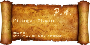 Pilinger Aladin névjegykártya